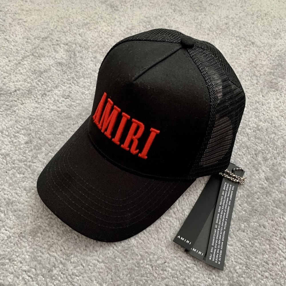 Amiri Black Trucker Hat